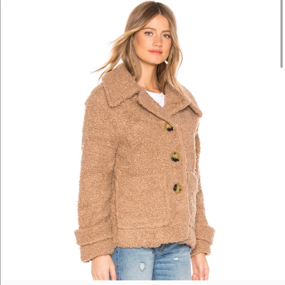 Chestnut Brown Free People So Soft Cozy Peacoat - Picture 4 of 8